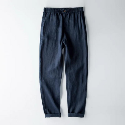 Men’s Relaxed Linen-Blend Pants | Elastic Waist | Breathable Summer Loungewear