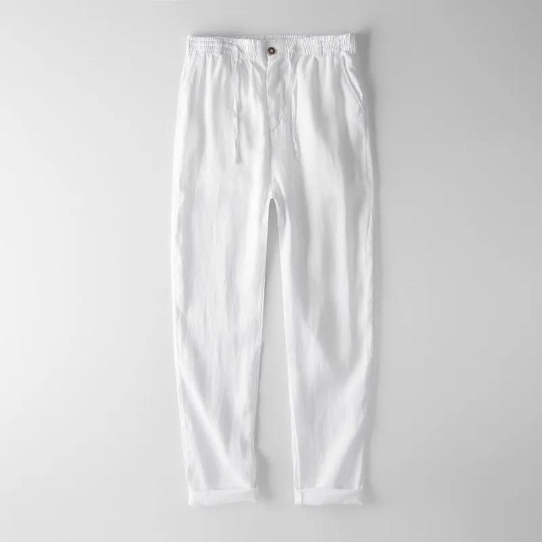 Men’s Relaxed Linen-Blend Pants | Elastic Waist | Breathable Summer Loungewear