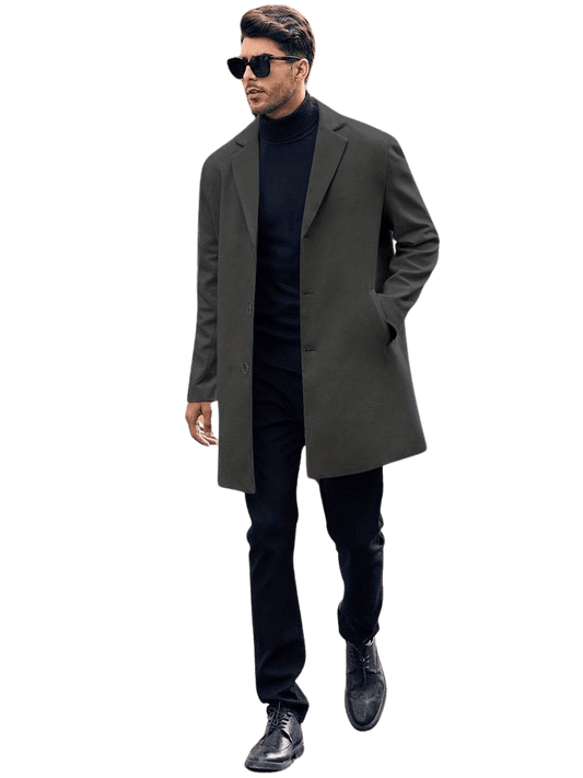 Men's Tailored Wool Overcoat | Classic Long Coat | Formal Winter Style