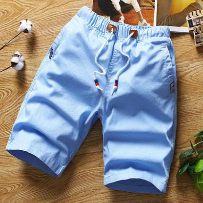 Drawstring Knee-Length Shorts | Casual Summer Cotton Blend