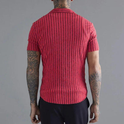 Striped Short-Sleeve Button Shirt | Men’s Summer Casual Top