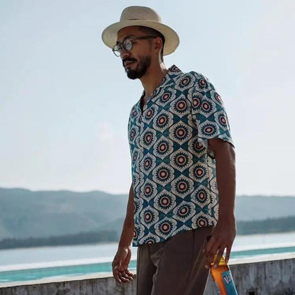 Men’s Printed Short Sleeve Shirt | Lightweight Summer Button-Up | Vacation Style Canada