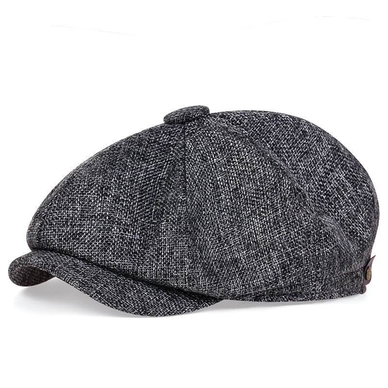Men’s Vintage Newsboy Cap | Wool-Blend Flat Cap | Classic 8-Panel Gatsby Style