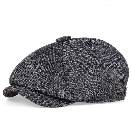 Men’s Vintage Newsboy Cap | Wool-Blend Flat Cap | Classic 8-Panel Gatsby Style