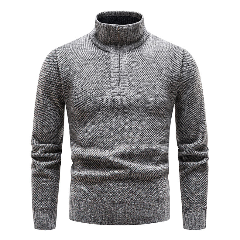 Men’s Half-Zip Sweater | Knitted Pullover with Stand Collar | Warm Casual Canada