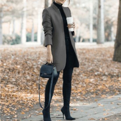 Minimalist Longline Coat | Open Front | Tailored Silhouette