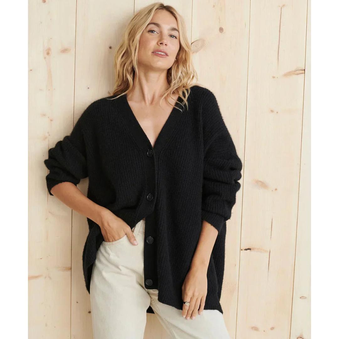 Ribbed Knit Button Cardigan | Relaxed Fit with Drop Shoulders | Soft Casual Layer
