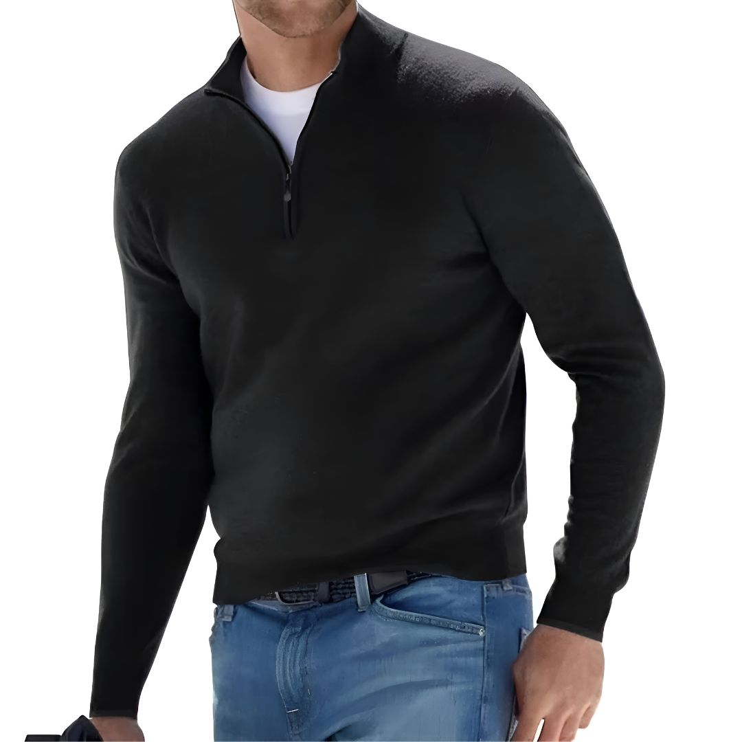 Men’s Quarter-Zip Sweater | Lightweight Cotton Pullover | Everyday Casual