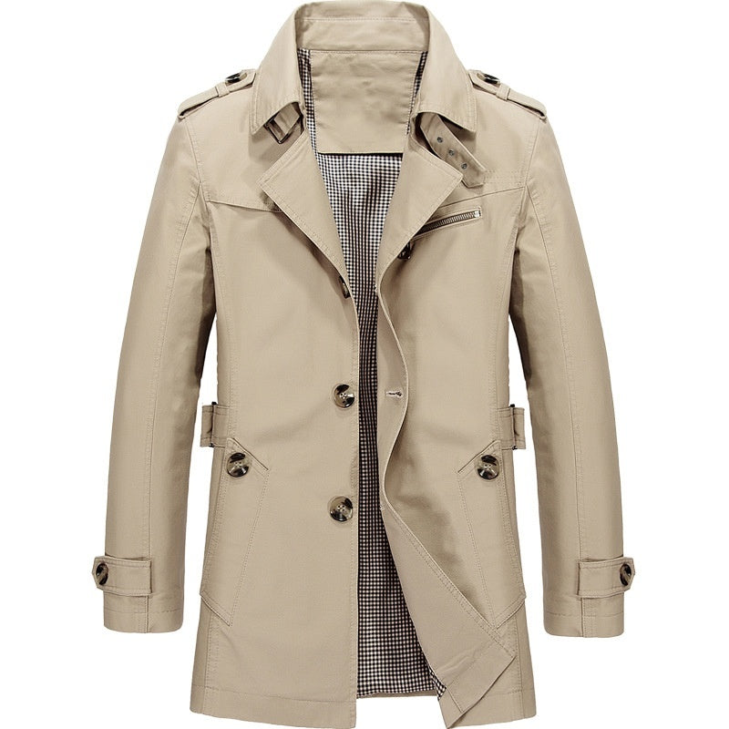 Men’s Lightweight Trench Coat | Classic Fit | Spring & Fall Jacket