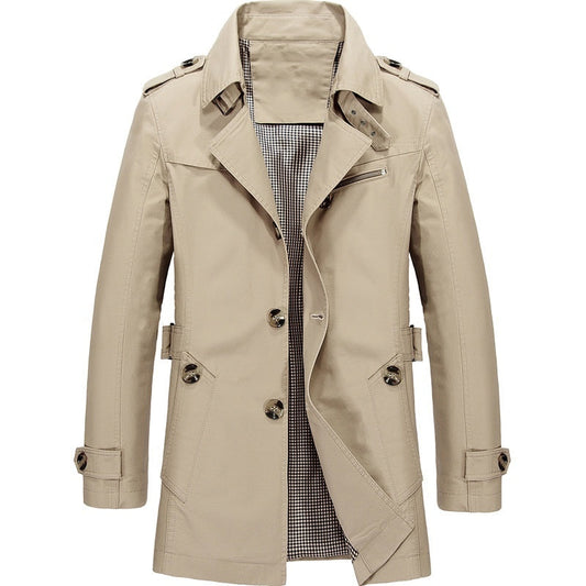 Men’s Lightweight Trench Coat | Classic Fit | Spring & Fall Jacket