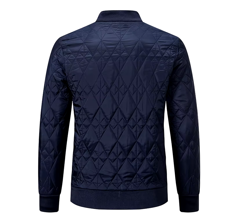 Men’s Diamond Quilted Jacket | Lightweight Bomber Fit | Transitional Zip-Up Outerwear