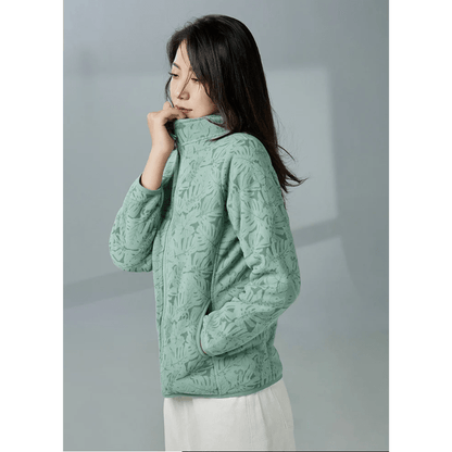 Floral Fleece Zip-Up Jacket | Soft & Warm | Stylish Design