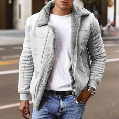Men's PU Leather Aviator Jacket | Sherpa-Lined | Warm & Stylish