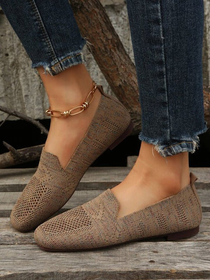 Women's Slip-On Loafers | Glitter Knit Upper with Cushioned Insole | Lightweight Casual Flats
