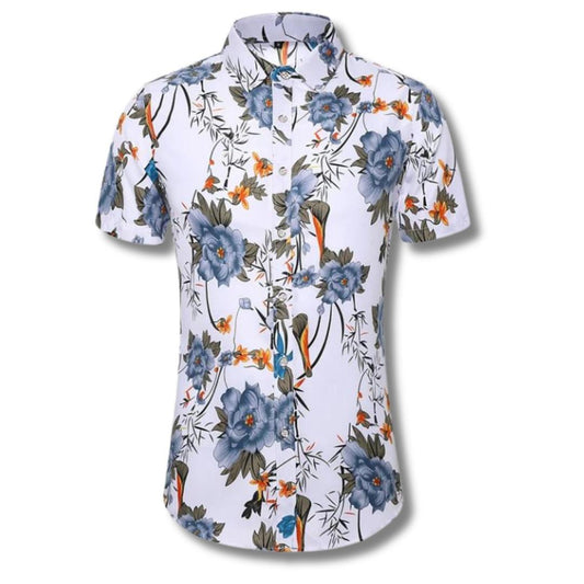 Men’s Floral Print Short-Sleeve Shirt | Lightweight Summer Button-Up | Casual Resort Wear Canada