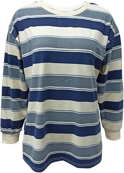 Striped Oversized Sweatshirt | Cotton Blend | Bold and Comfy
