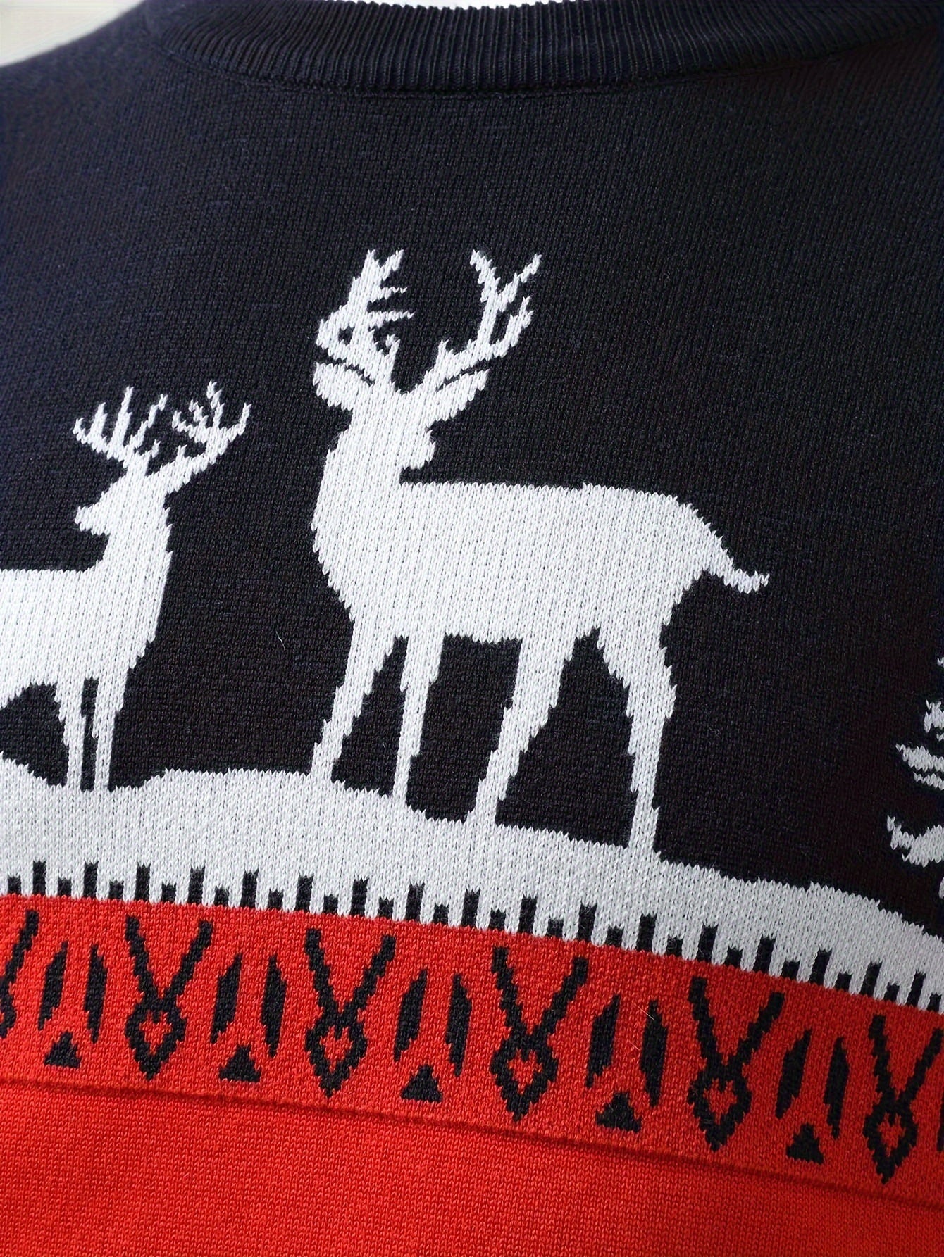 Men’s Holiday Reindeer Sweater | Festive Knit Crewneck | Winter Party Pullover