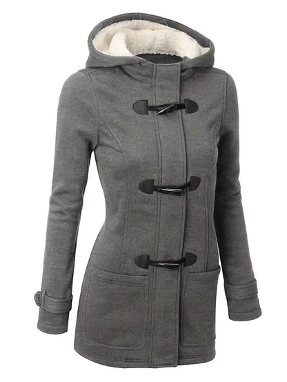 Toggle Hooded Coat | Warm Sherpa Lining | Casual Winter Wear | Wool Blend