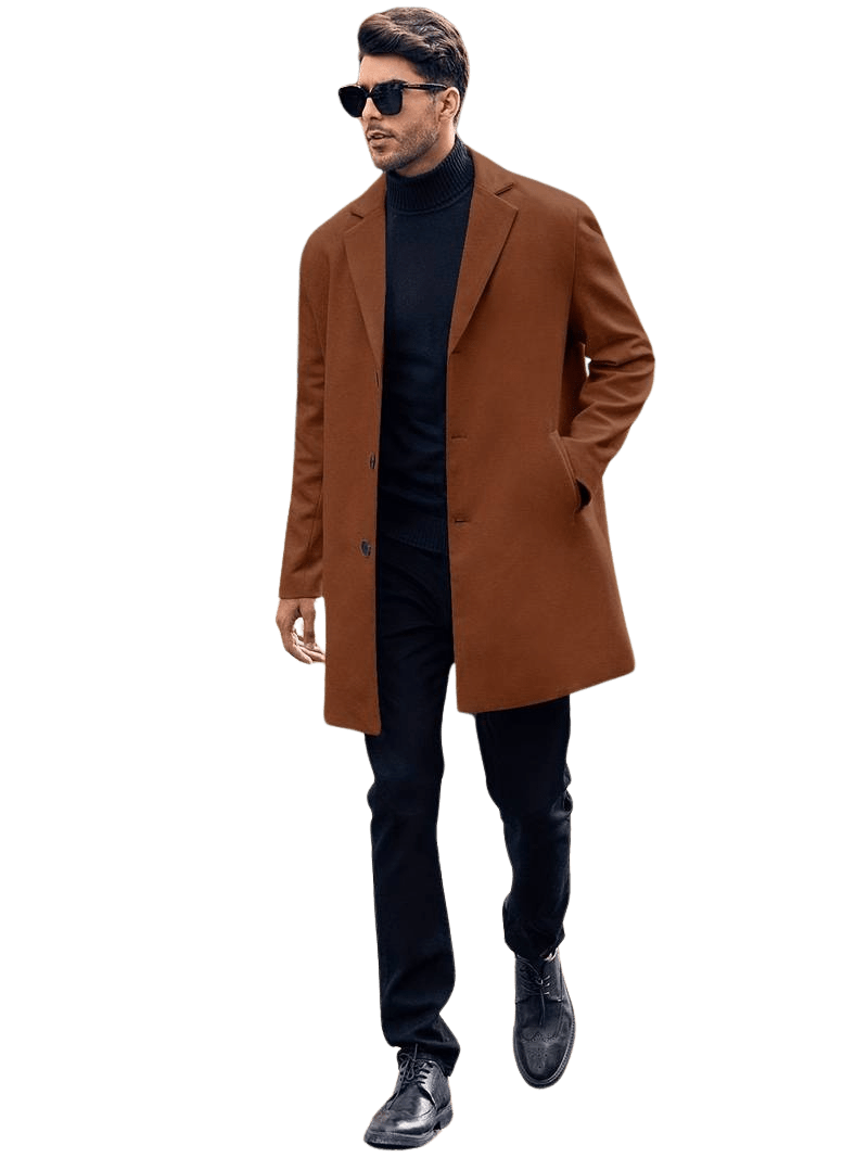 Men's Tailored Wool Overcoat | Classic Long Coat | Formal Winter Style