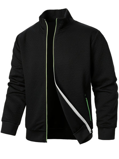 Men's Lightweight Zip Jacket | Mock Neck | Casual Layering Essential