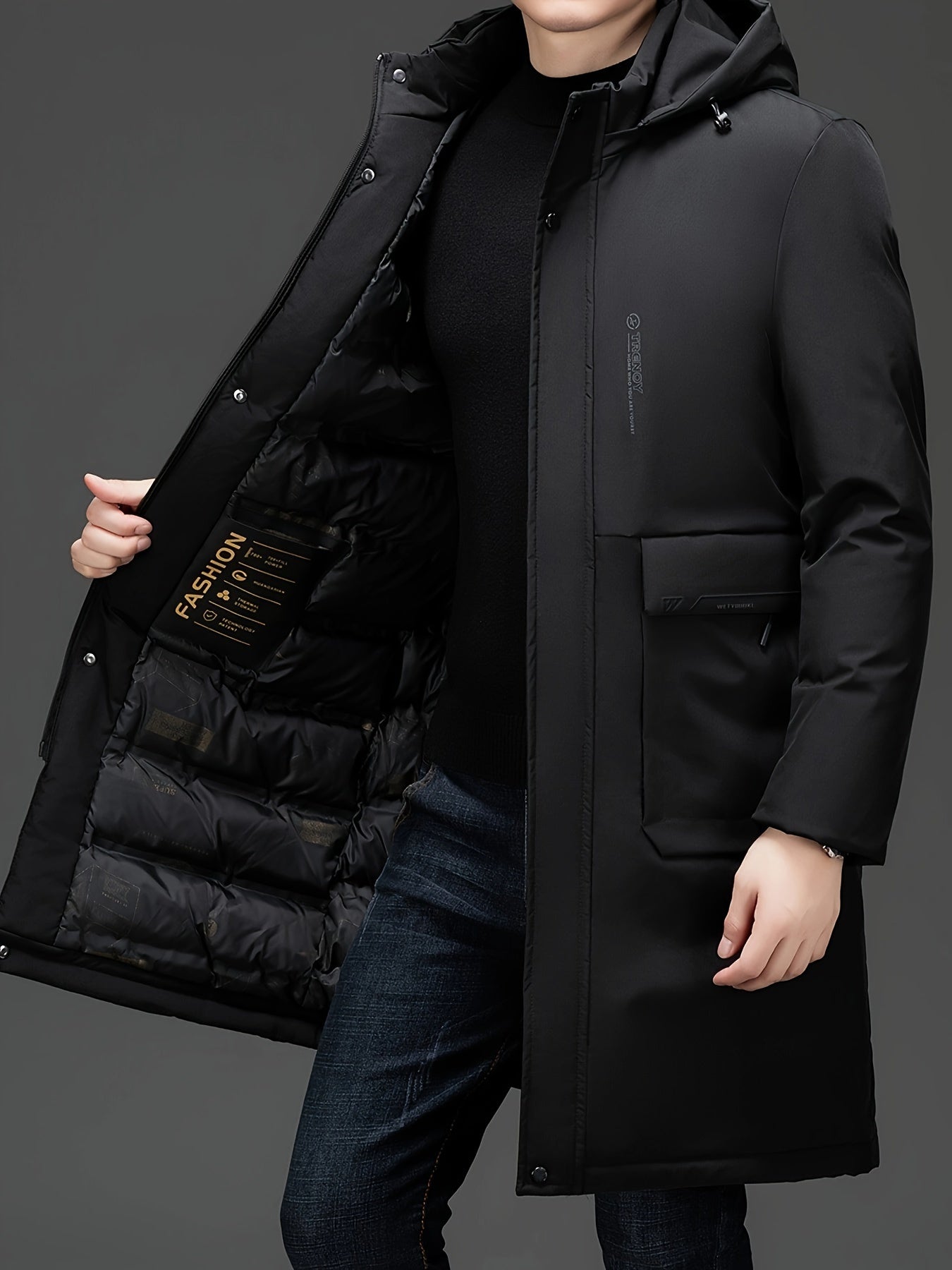 Men’s Hooded Winter Parka | Water-Resistant Longline Coat | Cold Weather Performance Outerwear