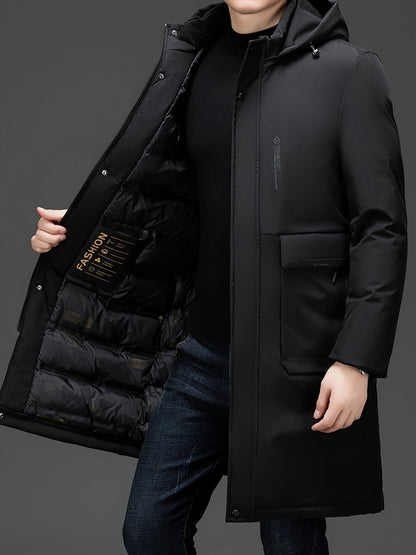 Men’s Hooded Winter Parka | Water-Resistant Longline Coat | Cold Weather Performance Outerwear