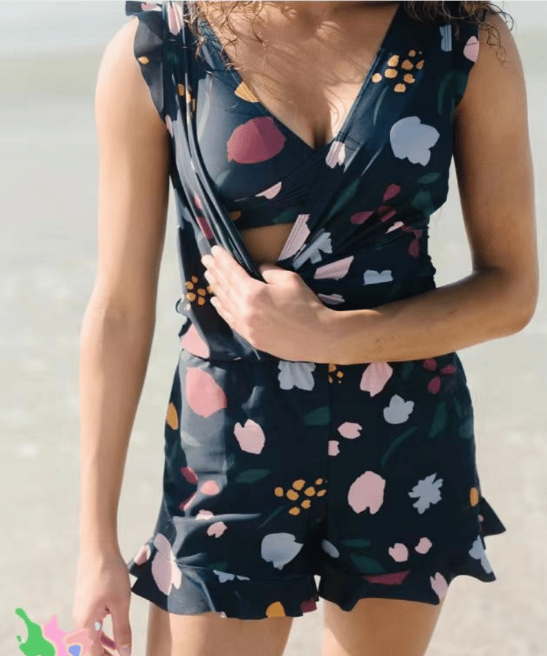 Women's Sleeveless Romper | Wrap Front Short Jumpsuit | Casual Summer Outfit