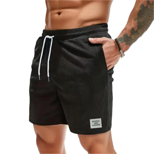 Men's Drawstring Lounge Shorts | Ribbed Texture | Lightweight Stretch Knit