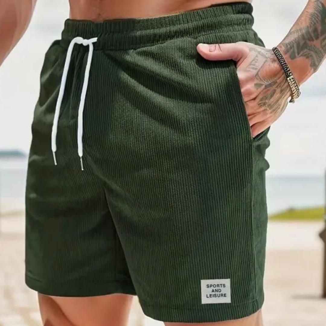 Men's Drawstring Lounge Shorts | Ribbed Texture | Lightweight Stretch Knit