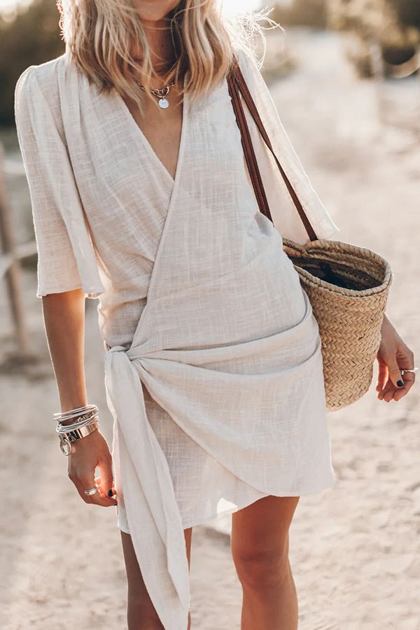 Wrap-Style Mini Dress | Lightweight Fabric | Versatile Summer Wear