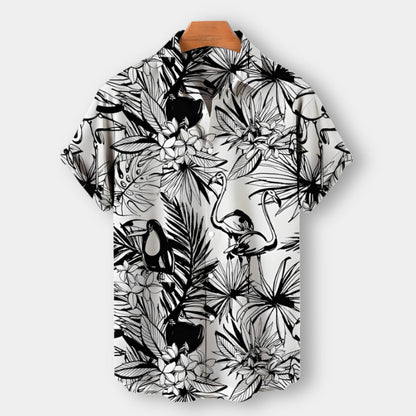 Men’s Short-Sleeve Button-Up Shirt | Tropical Print | Summer Casual Canada
