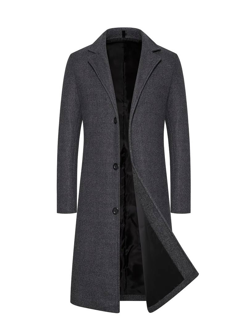 Classic Long Wool Coat | Tailored Fit | Warm Winter Outerwear | Elegant Minimalist Design