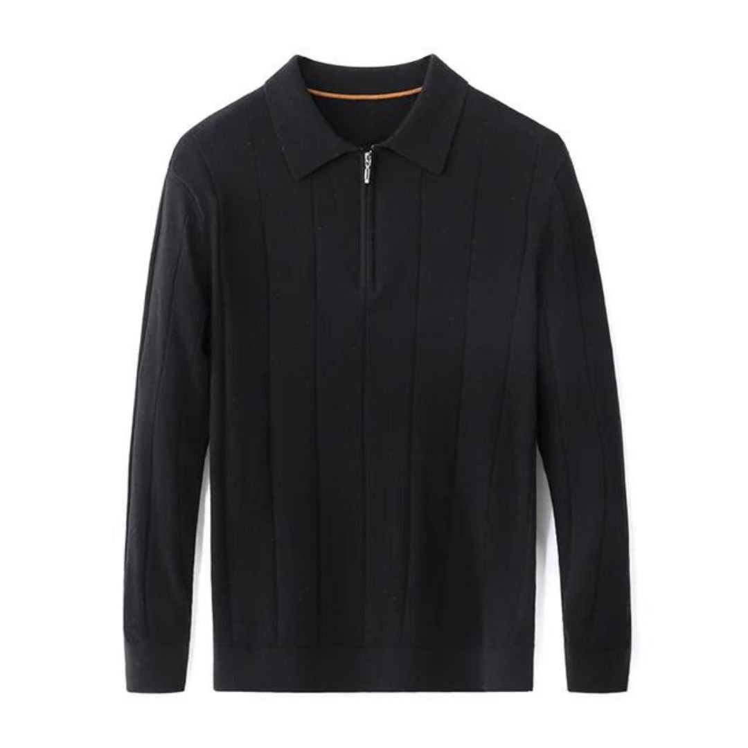 Men’s Knit Polo Sweater | Quarter-Zip Lightweight Layer