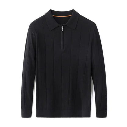 Men’s Knit Polo Sweater | Quarter-Zip Lightweight Layer