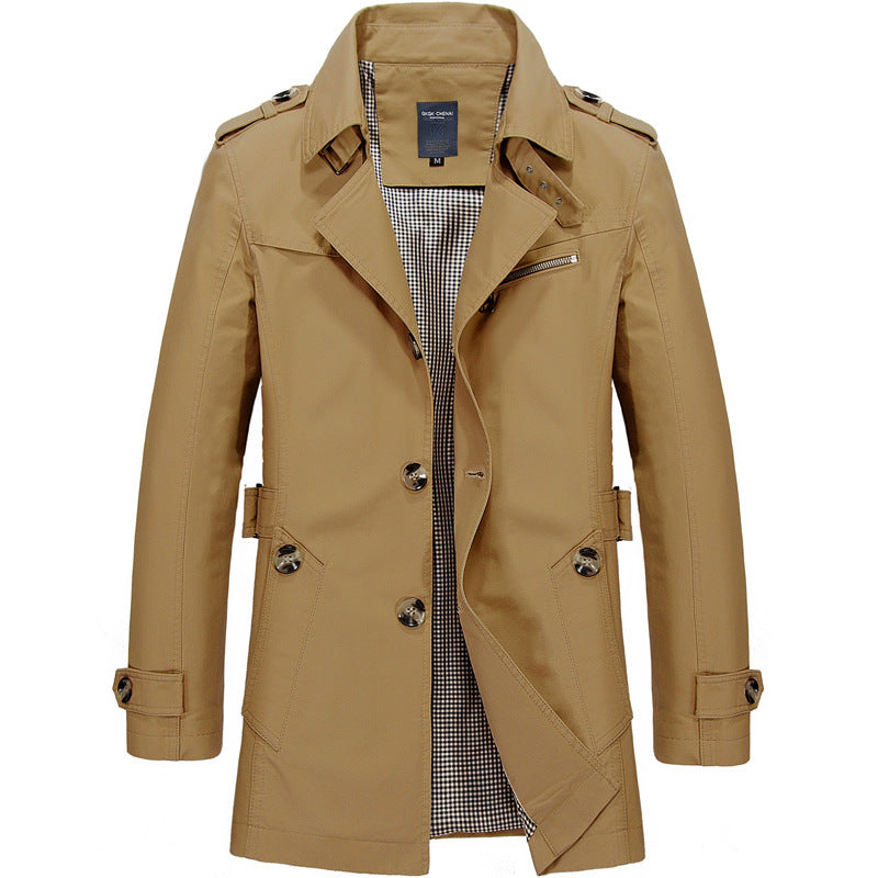 Men’s Lightweight Trench Coat | Classic Fit | Spring & Fall Jacket