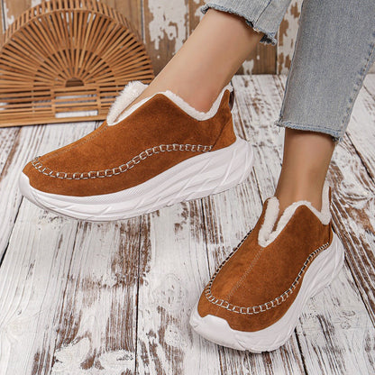 Cozy Slip-On Sneakers | Faux Suede Upper | Plush Lining | Casual Comfort