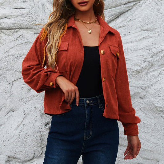 Cropped Utility Jacket | Button-Down Design | Lightweight Cotton Blend | Casual Wardrobe Essential