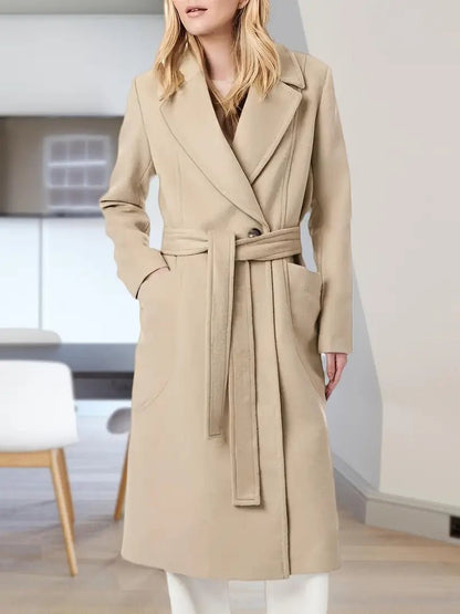 Long Belted Wool Coat | Tailored Fit | Elegant and Warm