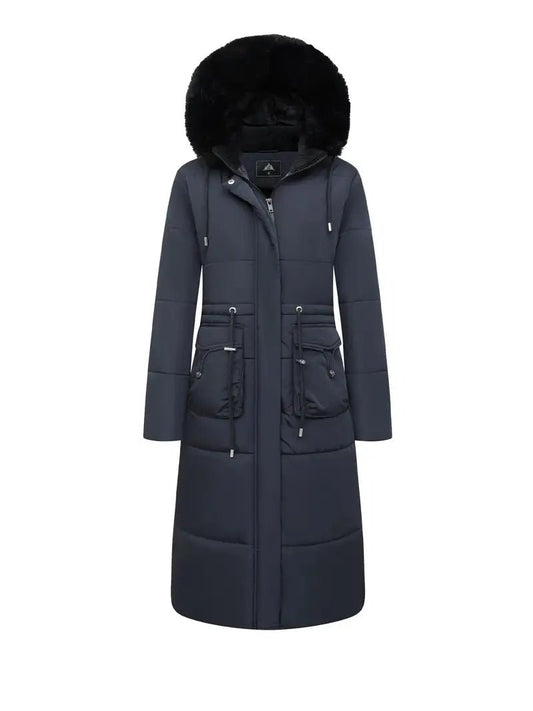 Long Faux Fur Hooded Parka | Insulated & Water-Resistant | Winter Outerwear | Full-Length Design
