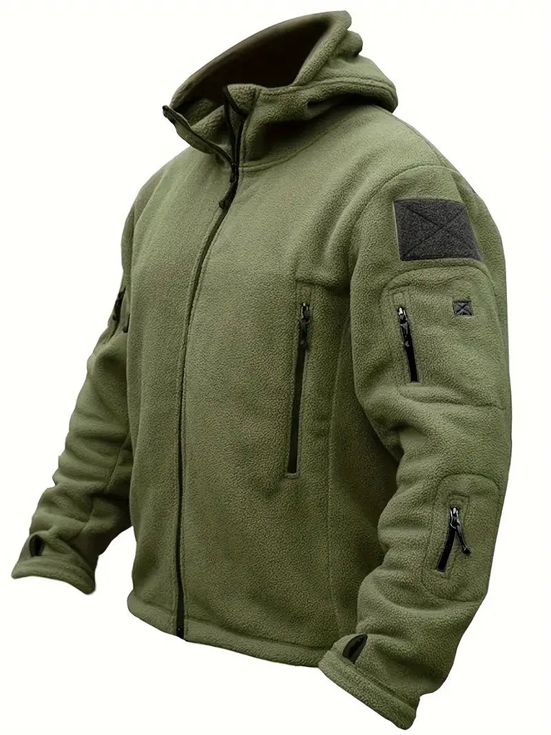 Men's Tactical Hoodie Jacket | Multi-Pocket Design | Fleece Lined | Outdoor Performance