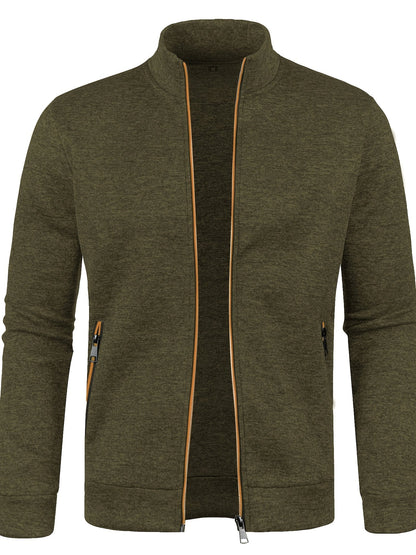 Men’s Zip-Up Knit Track Jacket | Lightweight Layer | Sport-Casual Fit