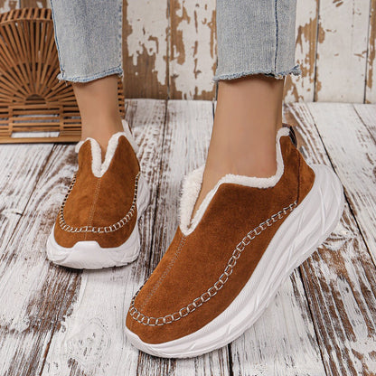 Cozy Slip-On Sneakers | Faux Suede Upper | Plush Lining | Casual Comfort