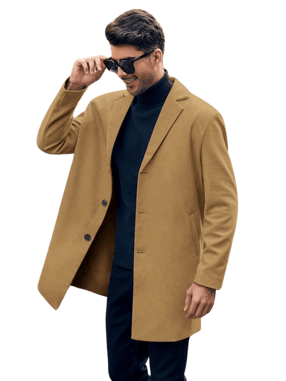 Men's Tailored Wool Overcoat | Classic Long Coat | Formal Winter Style