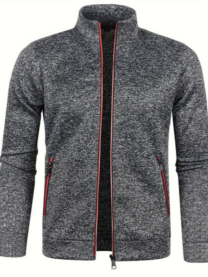 Men’s Zip-Up Knit Track Jacket | Lightweight Layer | Sport-Casual Fit
