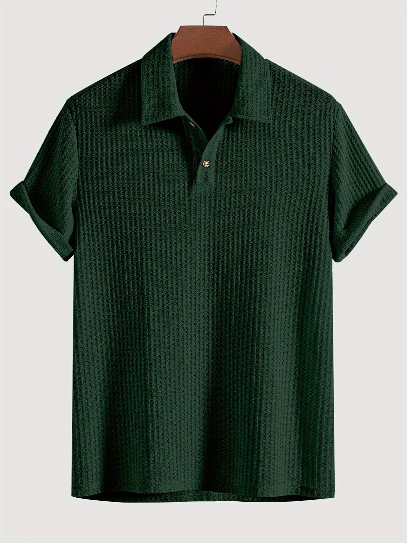 Men's Knit Polo Shirt | Textured Short Sleeve Top | Lightweight Summer Casualwear