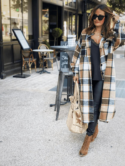 Long Plaid Flannel Shacket | Oversized Button-Up Coat | Cozy & Trendy | Fall & Winter Layering