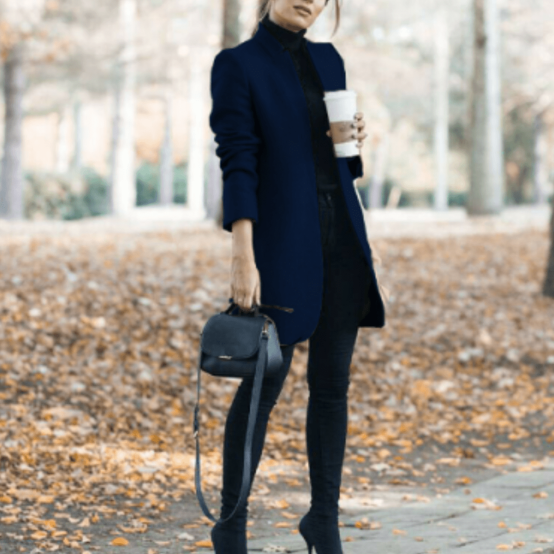 Minimalist Longline Coat | Open Front | Tailored Silhouette