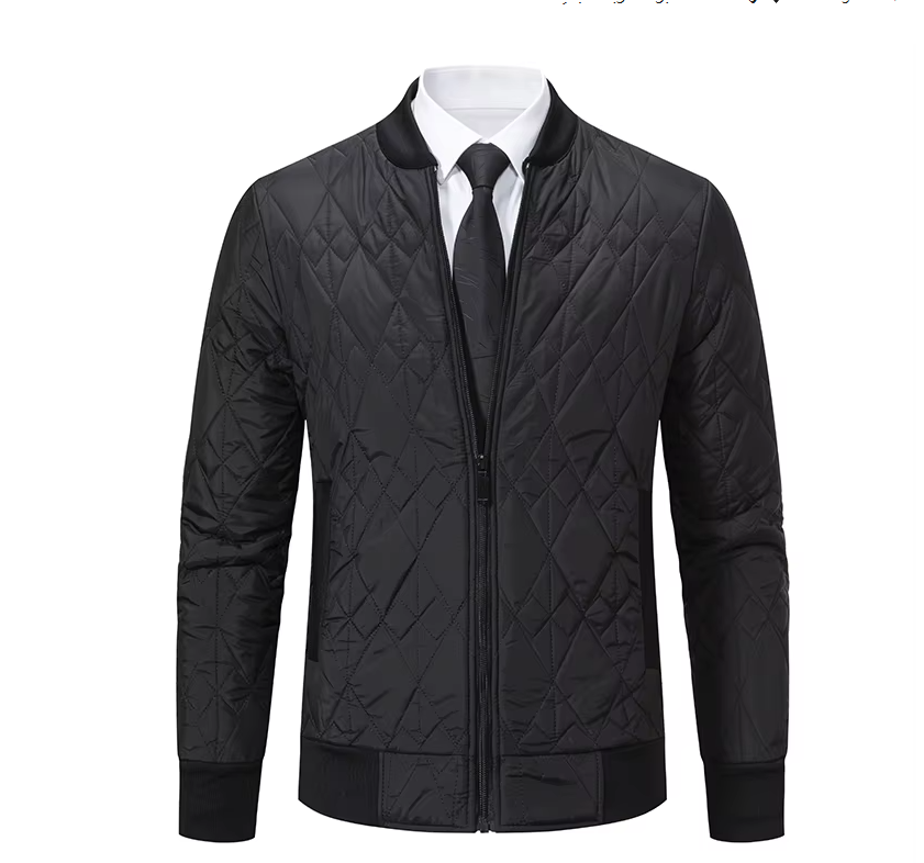 Men’s Diamond Quilted Jacket | Lightweight Bomber Fit | Transitional Zip-Up Outerwear