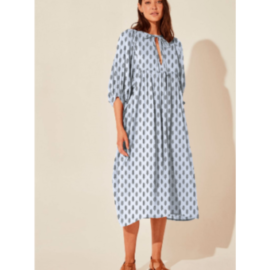 Bold Floral Print Midi Dress | Relaxed Fit | Lightweight Vacation Style