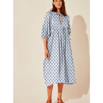 Bold Floral Print Midi Dress | Relaxed Fit | Lightweight Vacation Style
